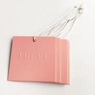 ♀Custom Embossed Brand Logo Eco-friendly Pink Paper Garment Shirt Shoes Bags Swing Hang Tag for16KD