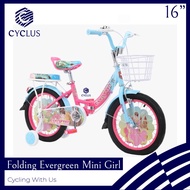 Mini Folding Bike Children Evergreen Girl Barbie Character 16inch Folding Bike Cartoon Barbie Basket