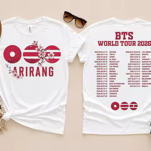 2026 New BTS arirang World Tour graphic unisex 100%cotton shirt,There are children size,Kpop summer 