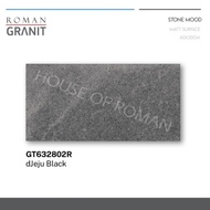 Roman Granit Lantai 30x60 dJeju Black, Lantai Garasi Kasar / KW1