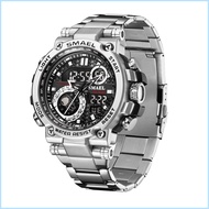 J090Hot seller SMAEL Watch Mens Alloy Steel Band Fashion Business Casual All-match Mens Dual Display
