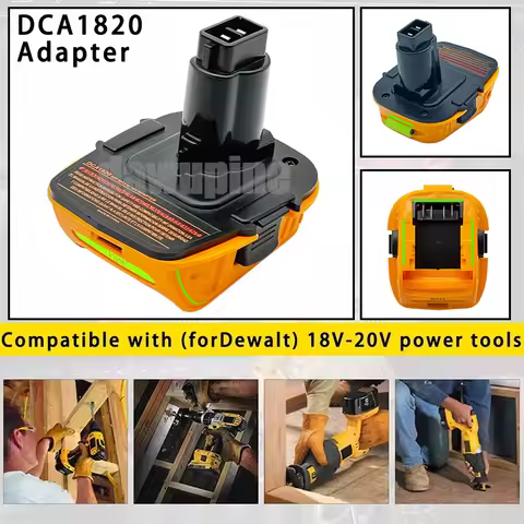 Power Tools Adapter Converter DCA1820 USB Charger for DeWalt 20V Li-ion Battery For DeWalt 18V Ni-cd
