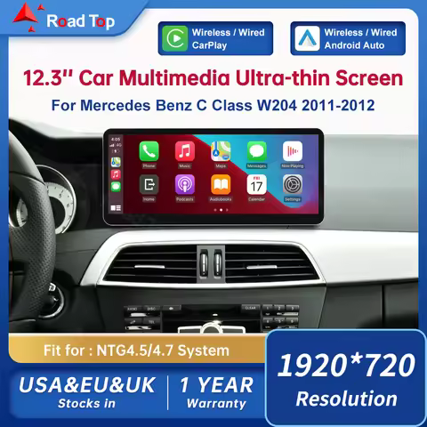12.3 inch Road Top Touch Display Multimedia Player for Mercedes Benz C Class W204 2011-2012 NTG4.5 G