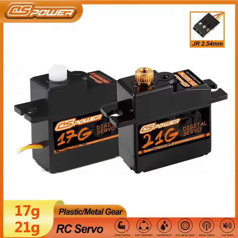 DSPOWER 17g 21g Metal Gear Micro Mini Servo for 1/14 1/16 1/18 RC Car MJX Hyper Go Wltoys 144001 E-R