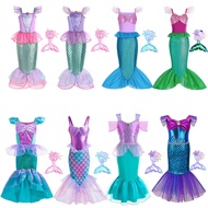 Children Mermaid Princess Dress Halloween cosplay Ariel Girls Dress