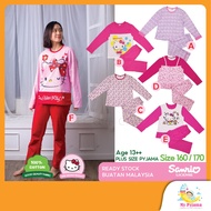 Hello Kitty 160/170 (Age13+) Kids Pyjamas Set 100% Cotton Mummy and Kid Series Adult Pyjamas Baju Ti