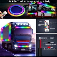 Car Truck 24V LED Signal Light RGB Flashing Ambient Light Strip Night Driving Atmosphere Marquee Lam