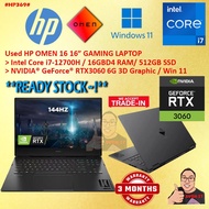#HP369 USED HP OMEN 16 Intel i7-12700H 16GB DDR5 512GB SSD NVIDIA RTX3060 RTX 3060 6G 144Hz Gaming L