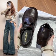 [AY] Niche Mary Jane Shoes Small Leather Shoes Women 2025 Spring Shoes Black Late Night Thick Heel P