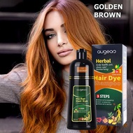 AUGEAS C8 GOLDEN BROWN Hair Dye Shampoo 500ML 100% Herbal 3in1 100% FDA APPROVED Hair Dye Hair Colou