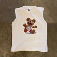 Beautiful Men's and Women's Round Neck Tank Top with Stylish Fozzie Bear Pattern, Soft and Smooth Co