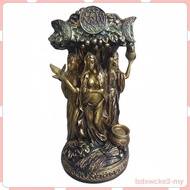 [lzdxwcke2] Triple Phase Moon Deity Statue Intricately Detailed Triple Aspect Deity
