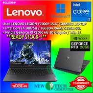 #LL236 USED LENOVO LEGION Y7000P Intel i7-10875H 16GB 512GB SSD NVIDIA RTX2060 6G Gaming laptop 4060