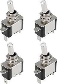 VGOL 4pcs 3 Pin 2 Gang Toggle Switch White 12mm LED Rocker Switch ASW-07D Car Modification