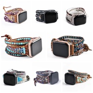 New Natural Stone Apple Watch Band Vegan Beaded Strap Smartwatch Bracelet For Iwatch Series 1-8 Accessories Dropshipping Shoes Accessories