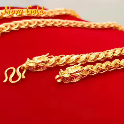 NovaGlod 9999 24K real gold faucet Thai necklace domineering men's fashion jewelry jewelry same styl