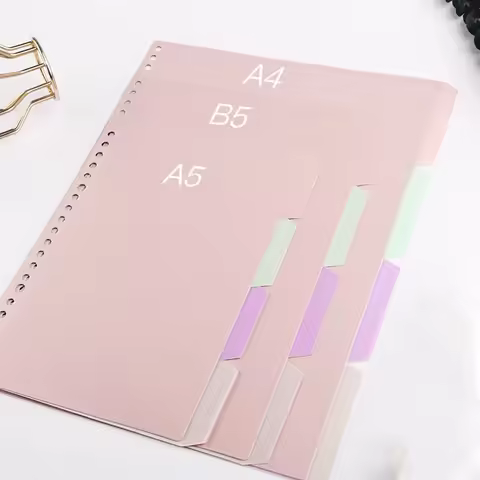 Candy Color Dividers A4 B5 A5 Planner Index Divider Page Plastic Classification Page Tab Bookmark Pl
