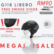 (FREE SMOKE VISOR) X-Dot G118 Libero Helmet Motorcycle / Half Cut / SIRIM approved SGV Cruiser Helme