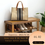 NEW Bamboo Yijia（ZHUYIJIA） Shoe Rack Simple Multi-Layer Doorway Shoe Wearing Stool Dustproof Shoe Cabinet Storage Rack