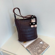 Hermes愛馬仕 Vintage絕版Good News全皮水桶包 斜背包 肩背包 深紫紅Tc皮