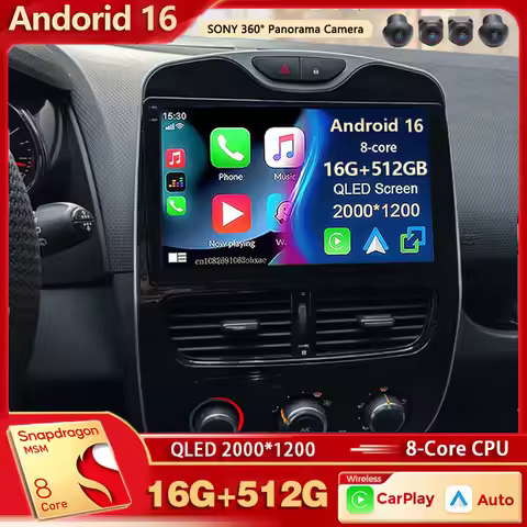 Android 16 For Renault Clio 4 BH98 KH98 2016-2019 2K QLED Android Car Radio Multimedia Video Player 
