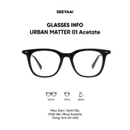 URBAN MATTER 01 Acetate square frame glasses, sturdy face-hugging SEEYAA