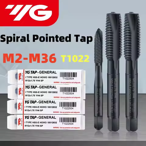 YG-1 T1022 JIS Standard HSSE INOX Metric Spiral Pointed Tap M2M3M4M5M6M8M10M12-M36 Machine Screw Thr