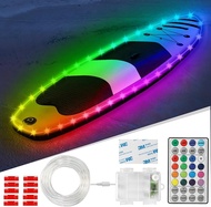 Kayak Paddle Board Lights Kit IP68 Waterproof Dream Color SUP Glow Lights with Remote Battery Powere