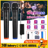Wireless Microphone system 2 Handheld Microphone Professional VHF DVD PC Mic System + Receiver KTV TV Karaoke Concert Church Speech Mic Plug and Play 无线麦克风