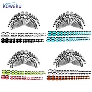 [vsrhkq] 72Pcs Acrylic Plugs Stainless Steel Tapers 14G-00G Ear Stretching Piercing