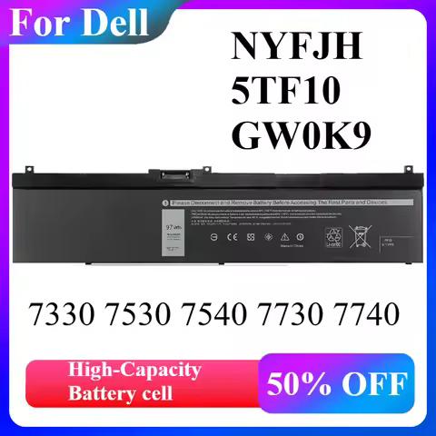 High-Capacity Battery Cell for Dell Precision 7530 7730 7540 7740 Series Notebook P34E P74F Series 5