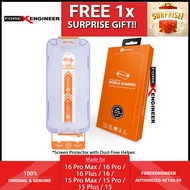 16 / 15 [ Pro Max / Pro / Plus ] Hoda Tempered Glass Screen Protector  ( Dust Free Helper Included )