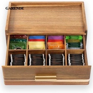 [Garende] Wooden Tea Bag Organizer Elegant Tea Station Chest for Display Pantry Office