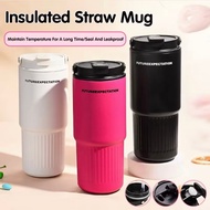 📦Local sellers📦（With straw）Stainless Steel Handheld Thermos Bottle 720ml Insulated Vacuum Tumbler Ho