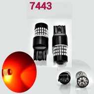 2pcs Red Light Highlight 78 SMD 7440 7443 7444 992 LED Bulb Turn Signal Brake Light Indicator Wide L
