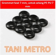 Karet Grommet 7 Mm Selang PE PVC Seal Gromet 7 Mm Offtake 7 Mm hitam