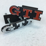 GTI Letters Metal Car Styling Refitting Emblem Badge 3D Sticker Front Grille Emblem Badge for VW Vol