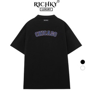 Richky Luxury Premium Polo Collared T-Shirt Classic Chicago Letter Tee