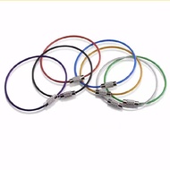 Pink@MdLaine<m<5 pcs. Colored Nylon Coated Stainless Steel Wire Keychains Aircraft Cable Key)C>Ring