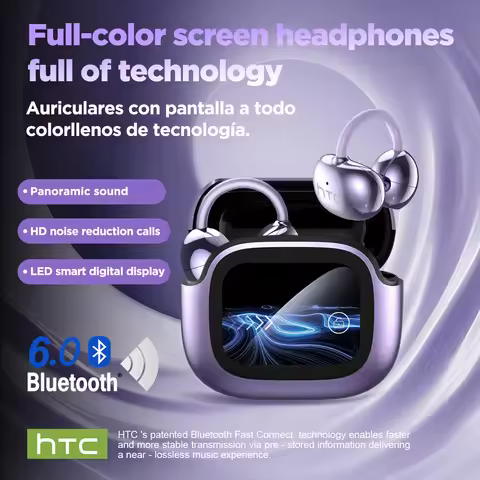 Auriculares Traductor DeIdioma HTC NE32 Clip-on Bluetooth Earphones LCD Multi-functional Screen HiFi