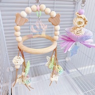8 Nine-Parrot Log Rattan Ball Chewing Toy Peony Tiger Skin Molar Birdcage Decoration Macaron Birdcag