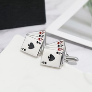 Copper Material Creative Men's Poker Tie Clip Cufflinks Set 9.3