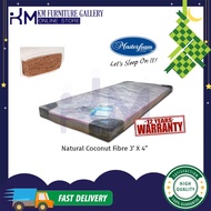 KM Mastercoil Single 3'X4" Natural Coconut Fibre Mattress/ Tilam Bujang Fibre