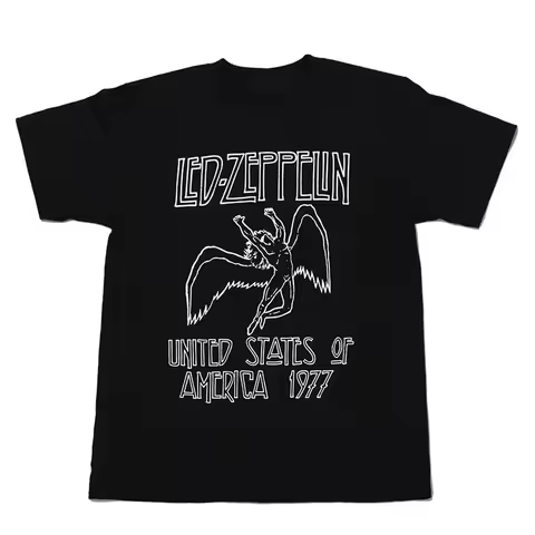 Led Zeppelin Rock Band T-Shirt 100% Cotton Graphic Tee Men Women Summer Streetwear Top