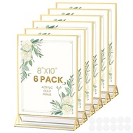 Gold Frames 8X10 Acrylic Sign Holder Double-Sided Picture Frames for Menu Wedding Table Number Chris
