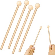 4 Pcs Wood Mallets Percussion Sticks 8 Inch Xylophone Mallets Sticks Mallets Bass Percussion Cardio Drumming Sticks Instrument Band Accessory Part for Drums Chime