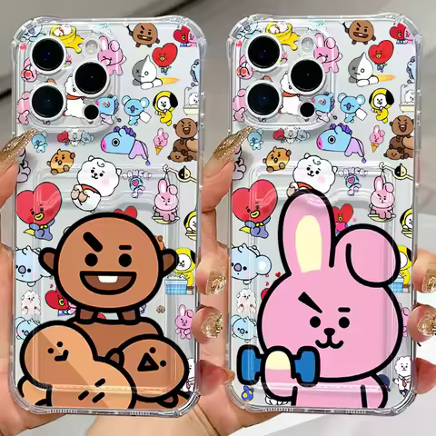 NEW Cartoon B-BTS Card Hold Case for Samsung Galaxy A17 A07 A56 A36 A26 A55 A35 A06 A05 A24 A14 A54 