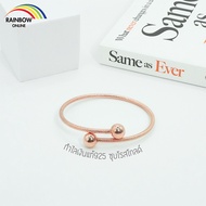 RainbowSilver:กำไลเงินแท้925 ลายบอลคู่ไขว้กัน บอล10มิล ฟรีกล่องใส่เครื่องประดับกำมะหยี่ ฟรีชุบทำความ