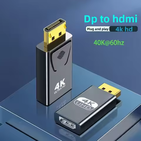 DP to HDMI Adapter DisplayPort to HDMI 4K60Hz/1080P/4K/30HZ High-Definition Video Converter - Plug a