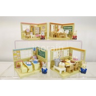 Sylvanian Families Mini Room Dollhouse Gashapon Series School Complete Set Capsule Toy